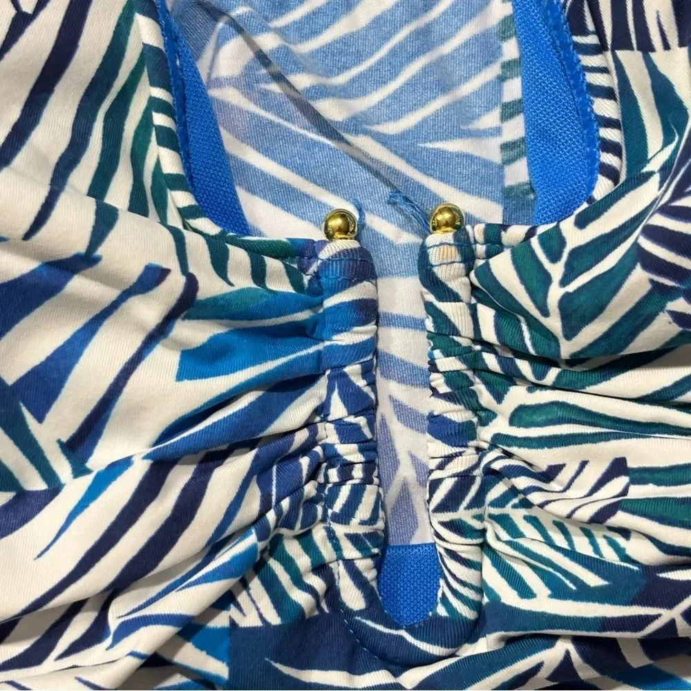 BLEU BY ROD BEATTIE Navy Shady Days Women’s Tankini Swim Top Bikini Swimsuit 14